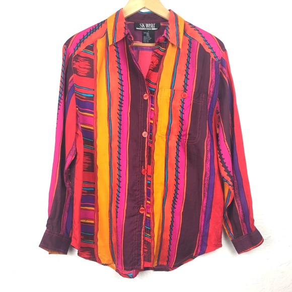 90s 100% Silk Shirt - Picture 4 of 8